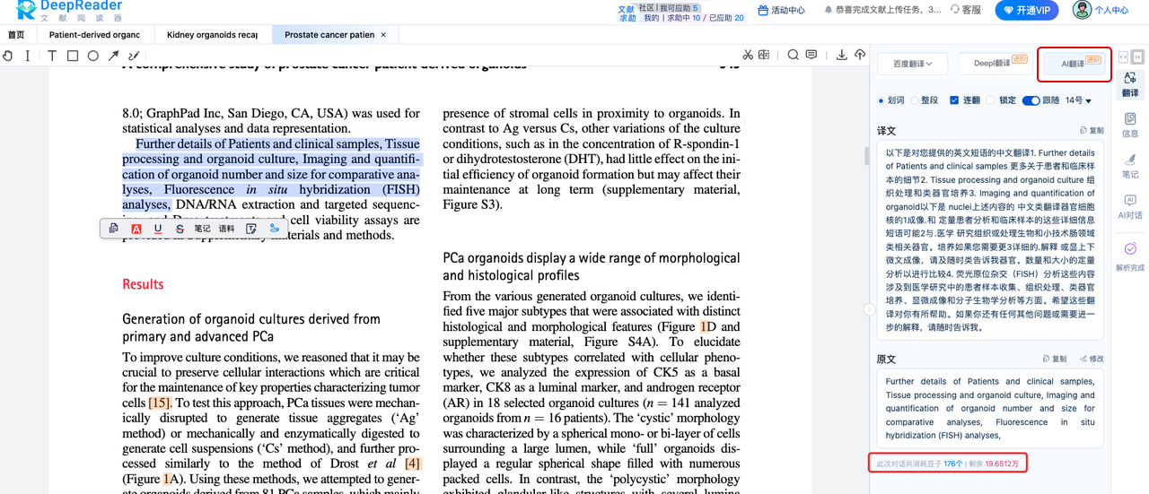 DeepReader文献阅读器ChatGPT翻译